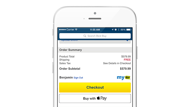Apple Pay Best Buy Close up