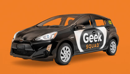 It's only fitting that we have a new Geekmobile that is itself innovative — the Toyota Prius c hybrid, adapted with a custom toolkit to help Geek Squad Agents perform the ever-expanding range of in-home services.