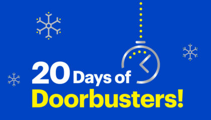 Between Dec. 1 and Dec. 20, one of 20 secret doorbusters will be revealed each day.