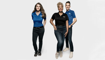 It's the first major makeover of the Best Buy uniform since we switched from khaki to black pants six years ago.