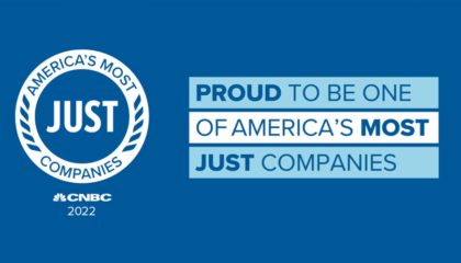 We've been named to the 2022 JUST 100 list, which recognizes companies for doing right by all of their stakeholders.