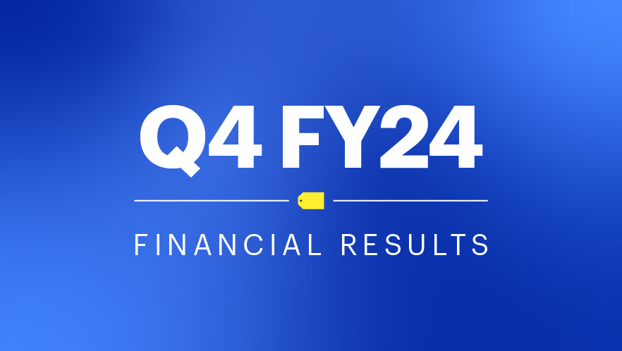 An image that says Q4 FY24 Financial Results with the Best Buy yellow tag