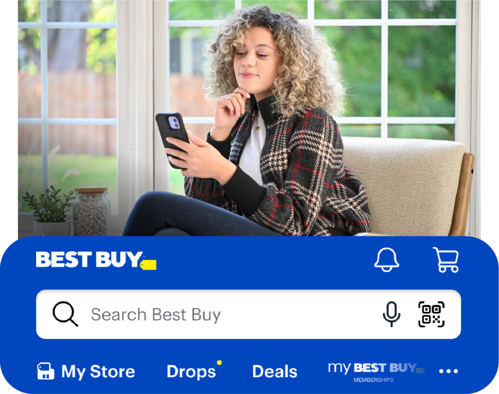 A screenshot of the Best Buy App with navigation menu that is customized per user.