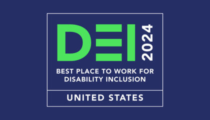 Logo for the 2024 DEI Best Place to work for Disability Inclusion index