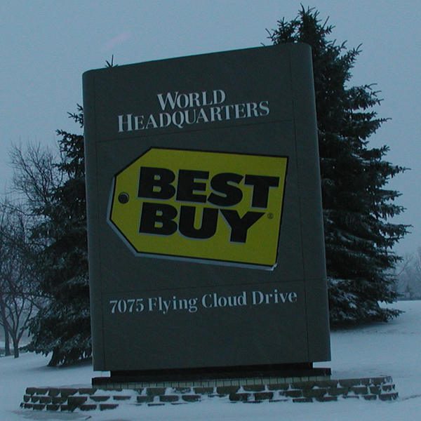 The sign at Best Buy's former headquarters location.
